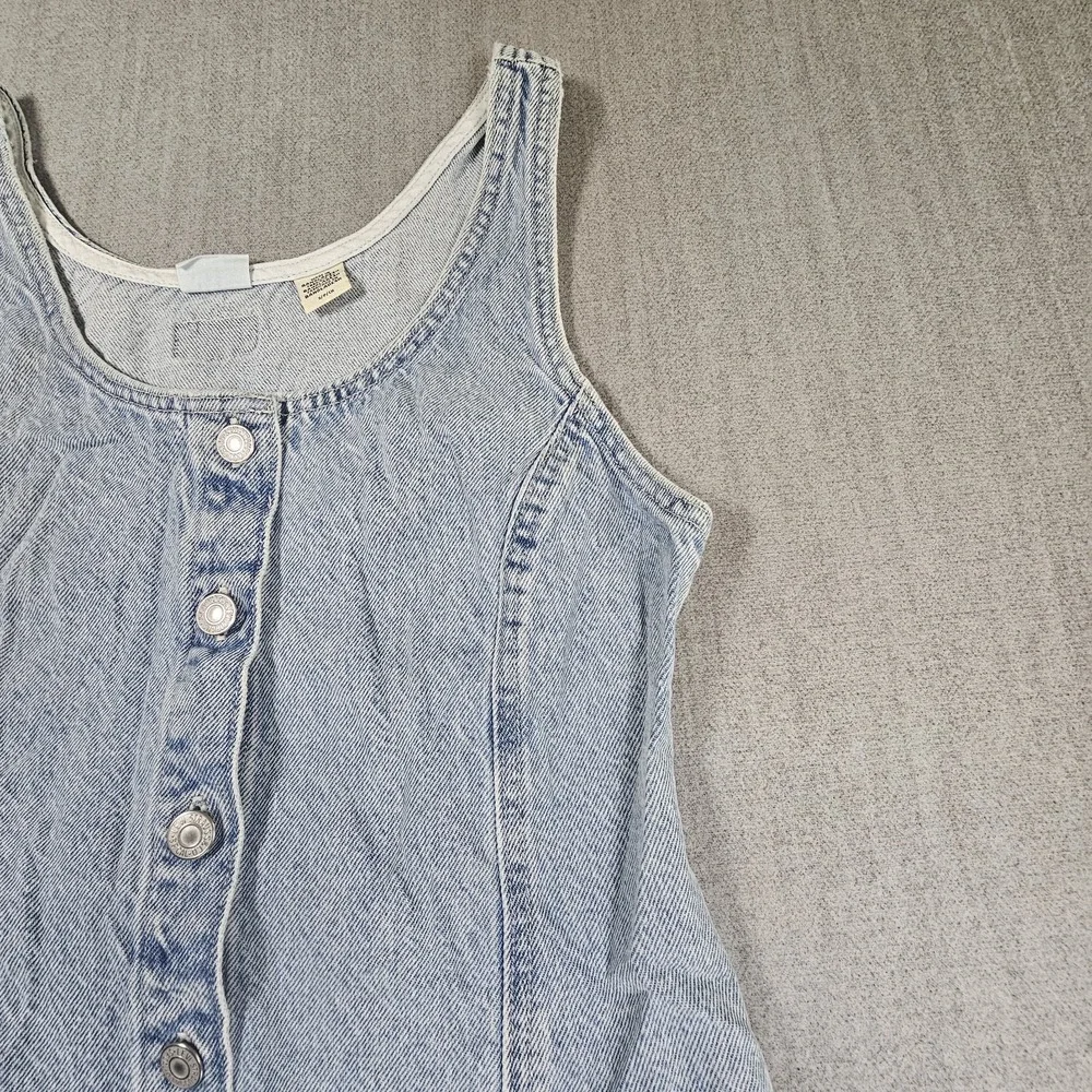 Levi's Womens Light Blue Denim Dress Button Down Pockets Sleeveless Size Small - Picture 7 of 16